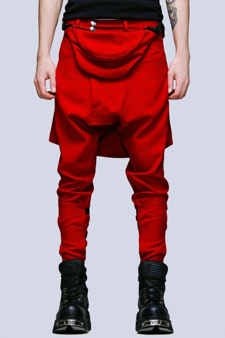 Women LONG CLOTHING | Clip Pants (Block Red)