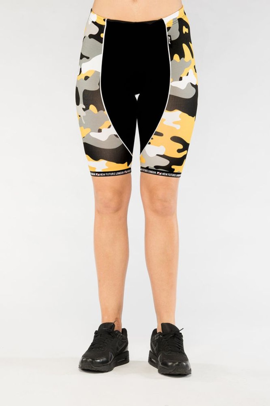 Women NEW FUTURE LONDON | Cycling Shorts (Camo Yellow)