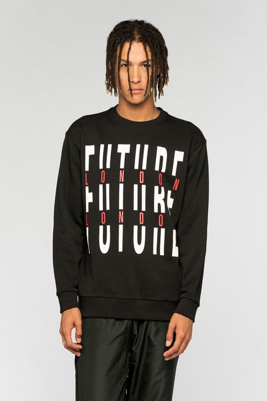 Unisex NEW FUTURE LONDON | Fracture Logo Sweatshirt (Black)