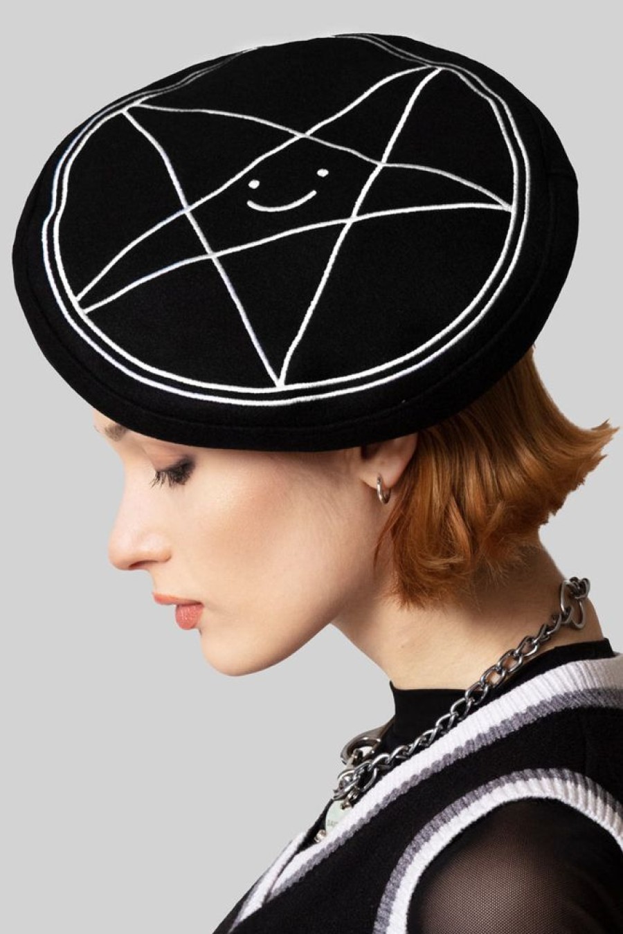 Unisex LONG CLOTHING | Satan Loves You Large Logo Beret