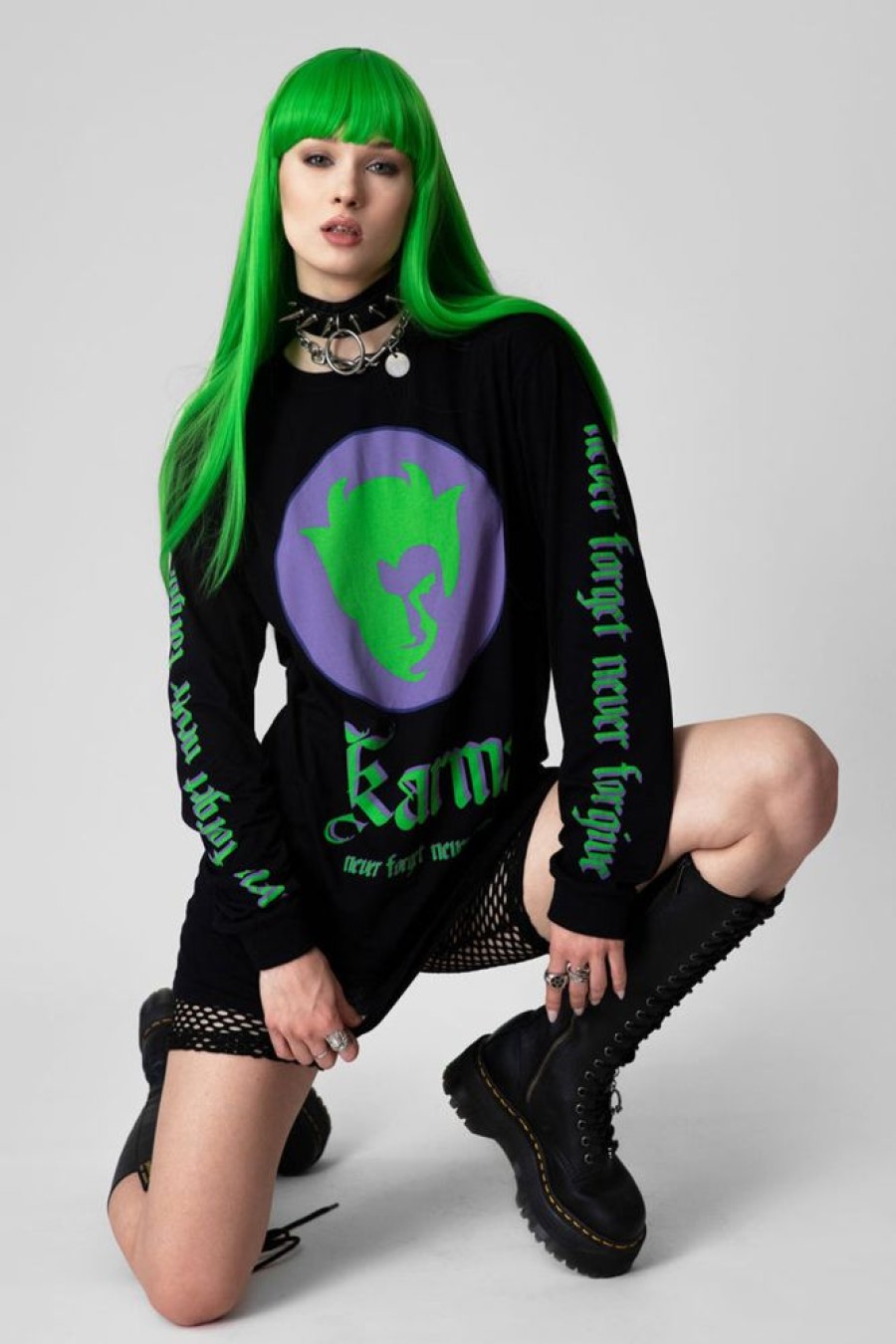 Unisex LONG CLOTHING | Karma - Long Sleeve (Green/Purple)