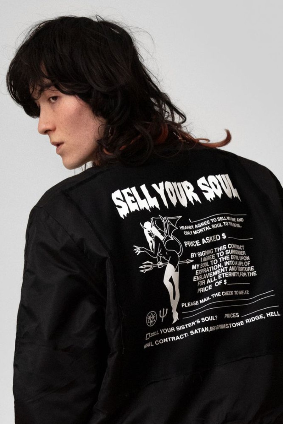 Unisex LONG CLOTHING | Sell Your Soul Ma1 Patch Jacket